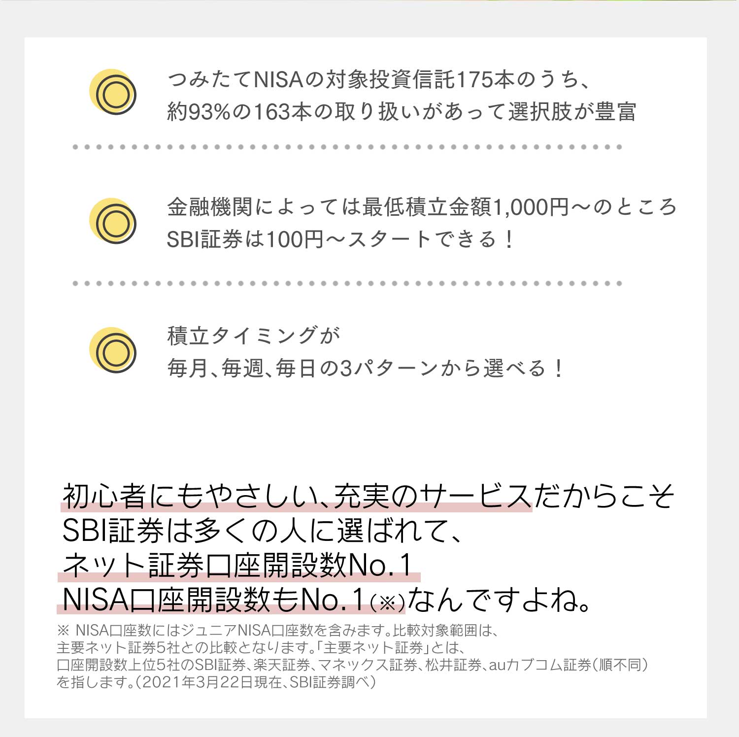 積立タイミングが毎月、毎週、毎日の３つのパターンから選べる